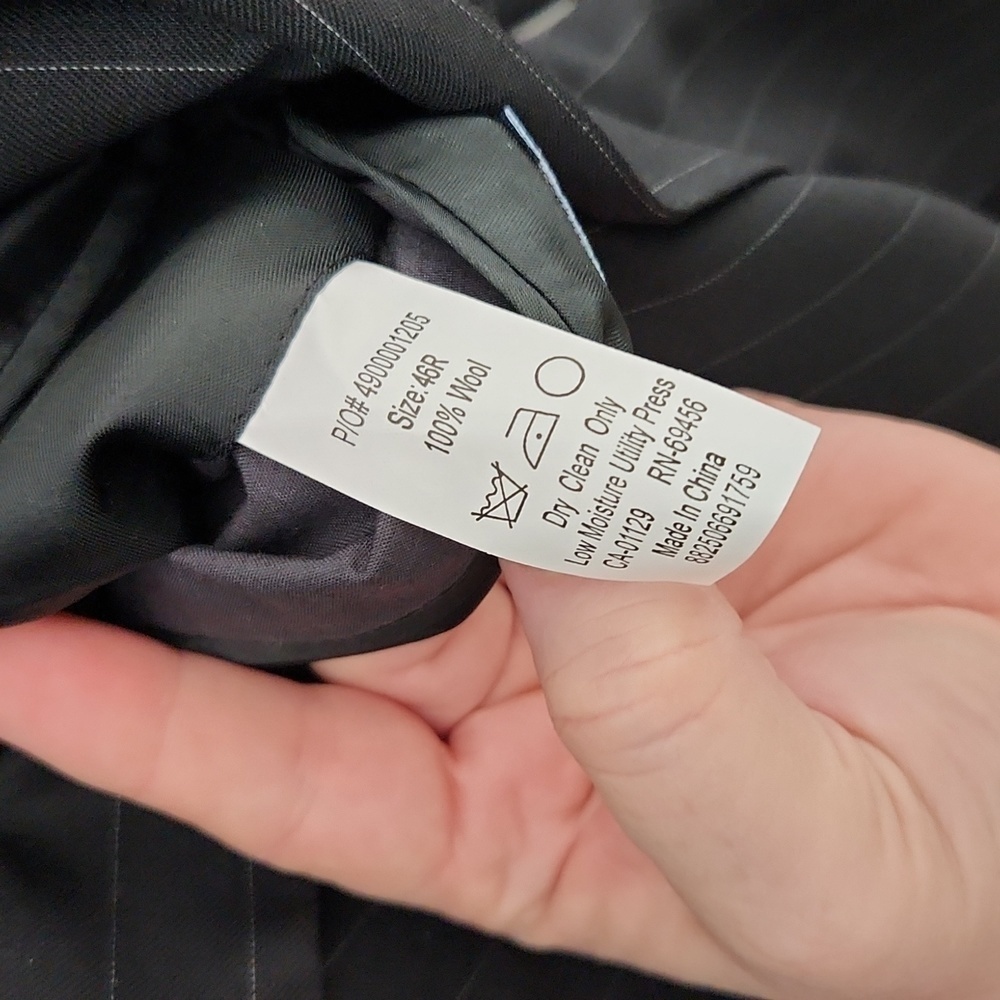 Chaps mens Blazer woolmark suit pinstripe coat 46R pants 38 x 30 100% wool 2pc - Picture 16 of 16